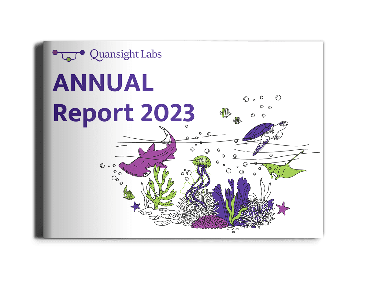 A digital mockup of a booklet titled Quansight Labs Annual Report 2023